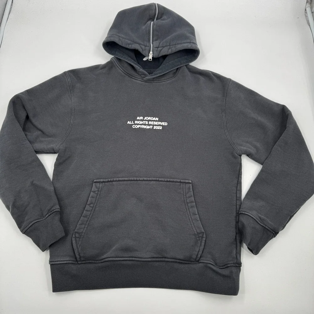Jordan Flight Tour Paris Hoodie Mens Small Black Graphic Pullover DQ7544-045